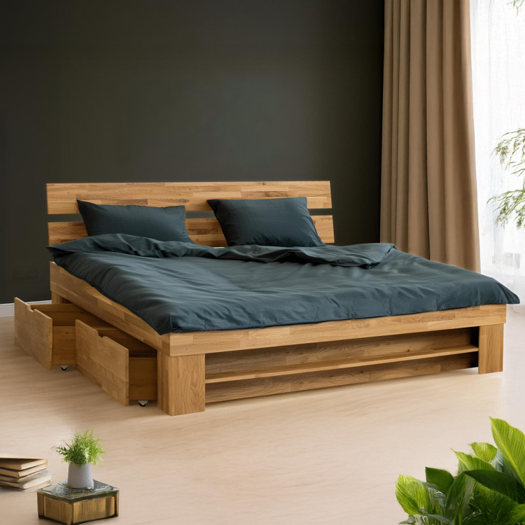 Holzbett 140 cm mit Stauraummöglichkeit