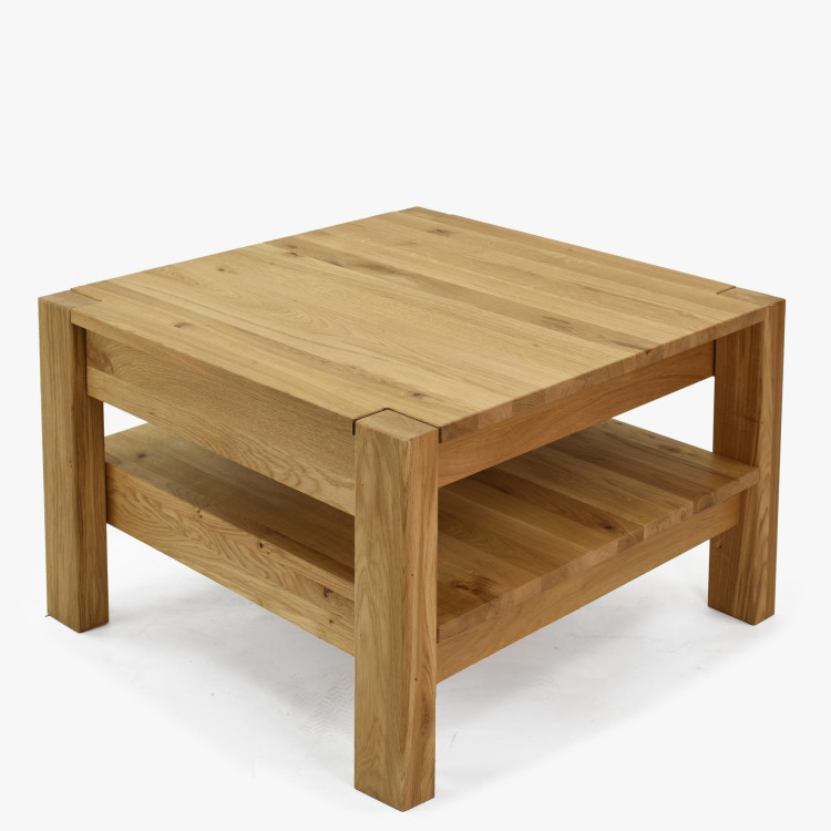 Holz-Couchtisch aus Eiche mit Ablage