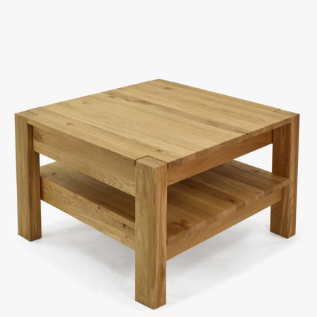 Holz-Couchtisch aus Eiche mit Ablage