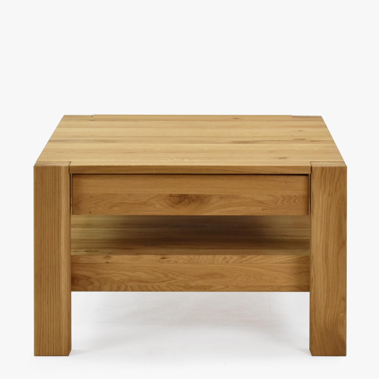 Holz-Couchtisch aus Eiche mit Ablage