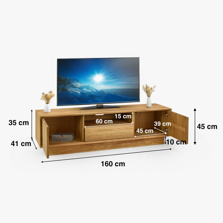 Massive TV-Kommode aus Eiche, Oslo II