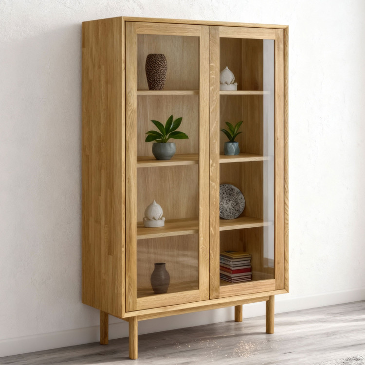 Massive zweiturige Vitrine auf Füßen, Oslo II