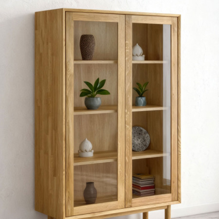 Massive zweiturige Vitrine auf Füßen, Oslo II