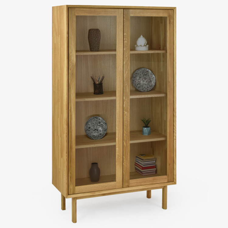 Massive zweiturige Vitrine auf Füßen, Oslo II