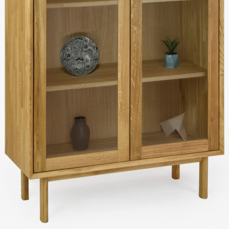 Massive zweiturige Vitrine auf Füßen, Oslo II