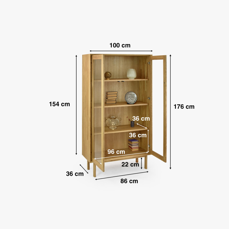 Massive zweiturige Vitrine auf Füßen, Oslo II