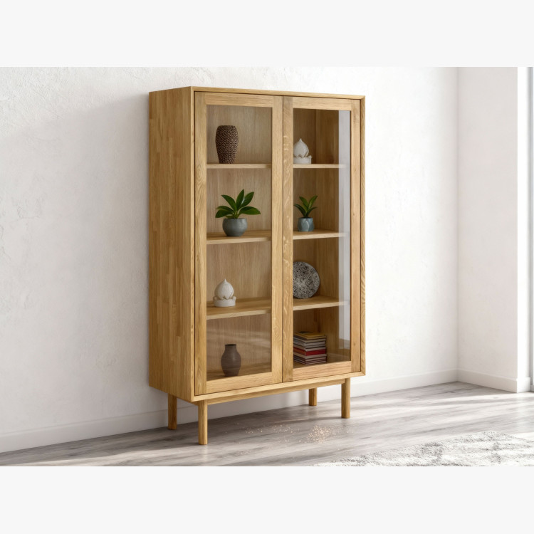 Massive zweiturige Vitrine auf Füßen, Oslo II