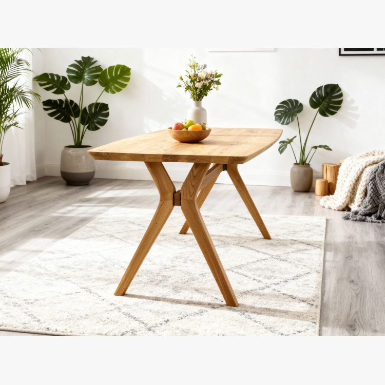 Dubový Esstisch oval 180 × 90 cm und Stühle Arco