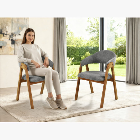 Dubový Esstisch oval 180 × 90 cm und Stühle Arco