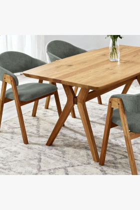 Dubový jídelní stůl oválný 180 × 90 cm a židle Arco matová 2