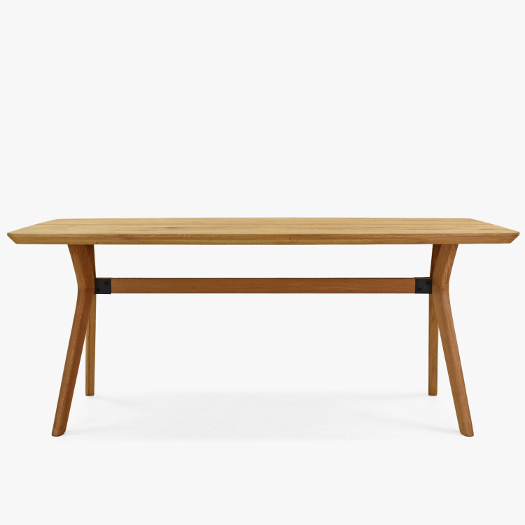 Dubový jídelní stůl oválný 180 × 90 cm a židle Arco matová