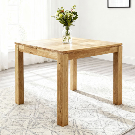 Eichen quadratischer Tisch mit Auszug 80 x 80 cm