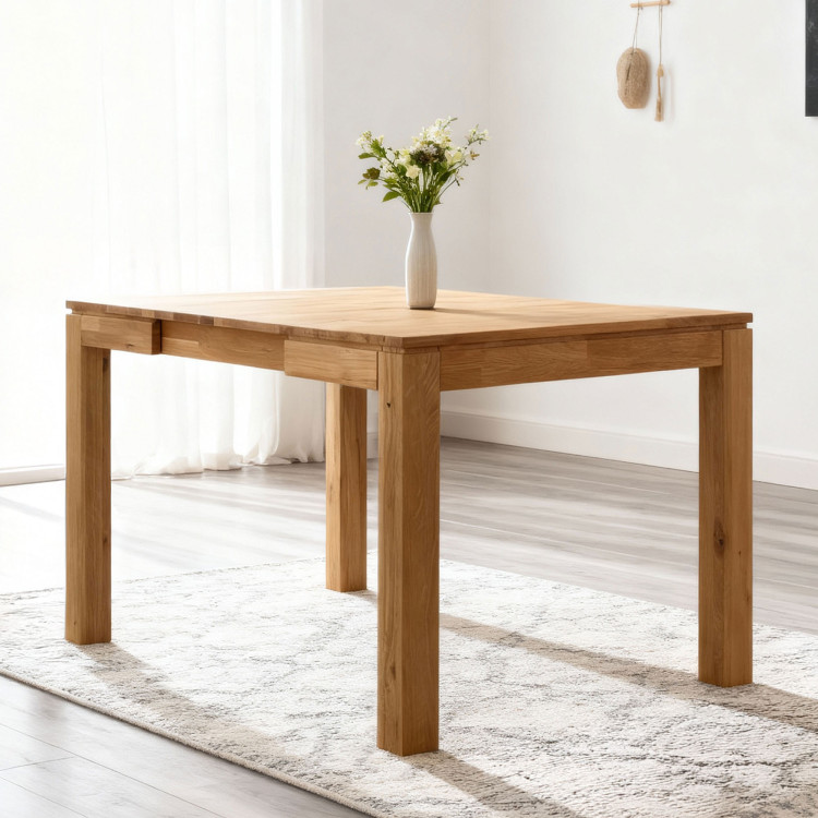 Eichen quadratischer Tisch mit Auszug 80 x 80 cm