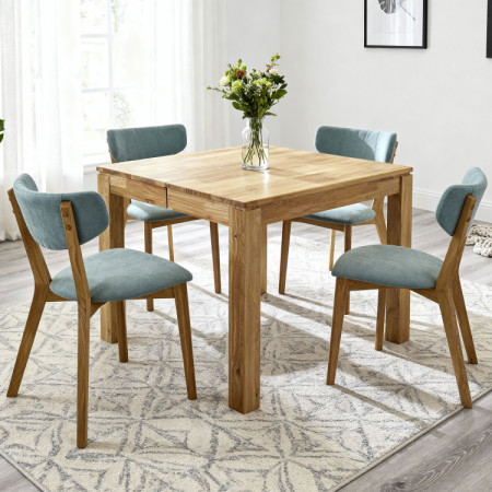 Eichen quadratischer Tisch mit Auszug 80 x 80 cm