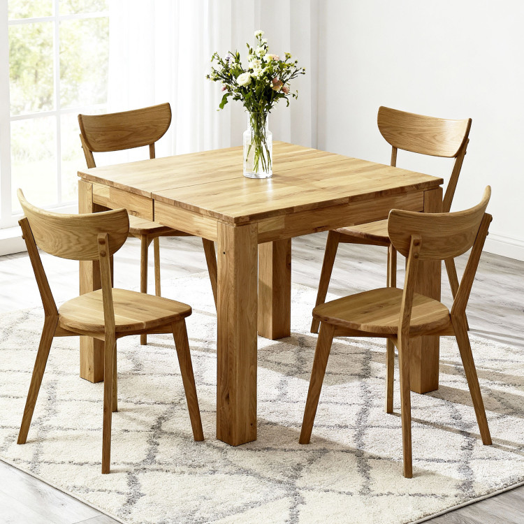 Eichen quadratischer Tisch mit Auszug 80 x 80 cm
