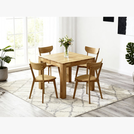 Eichen quadratischer Tisch mit Auszug 80 x 80 cm