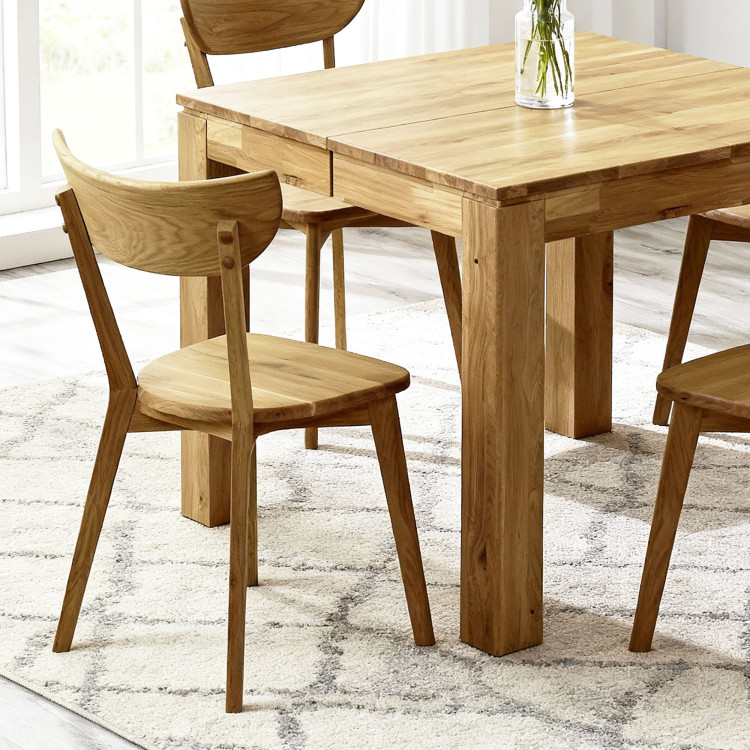 Eichen quadratischer Tisch mit Auszug 80 x 80 cm