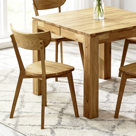 Eichen quadratischer Tisch mit Auszug 80 x 80 cm