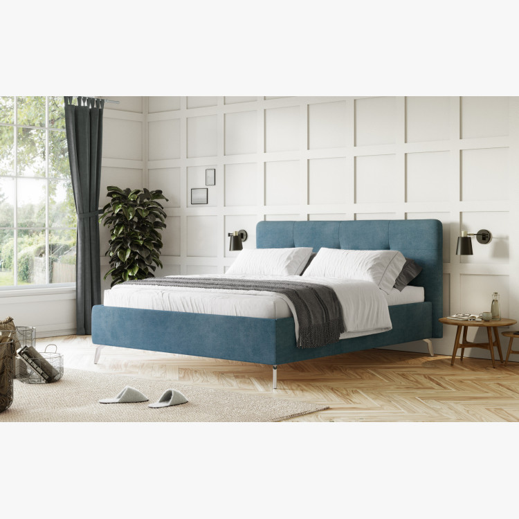 Čalouněná postel s úložným prostorem blau, 180 x 200 cm