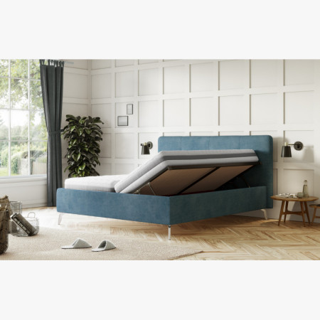 Čalouněná postel s úložným prostorem blau, 180 x 200 cm