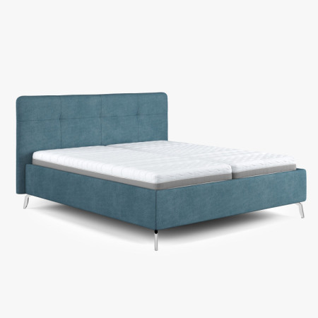 Čalouněná postel s úložným prostorem modrá, 160 x 200 cm