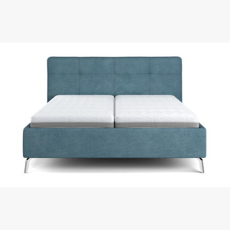 Čalouněná postel s úložným prostorem modrá, 160 x 200 cm