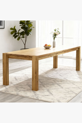 Esstisch für 10 Personen aus massivem Eichenholz, Zlatko 240 x 100 cm