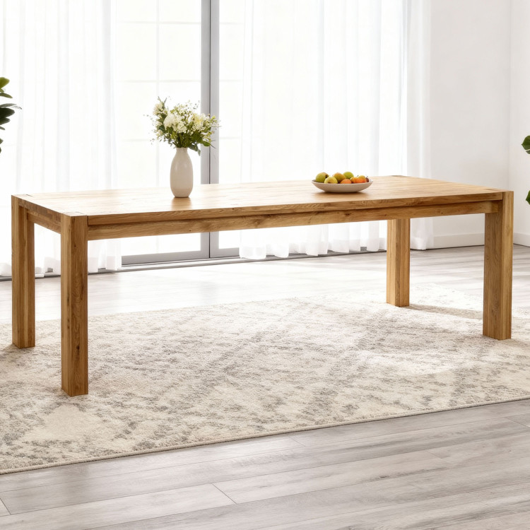 Esstisch für 10 Personen aus massivem Eichenholz, Zlatko 240 x 100 cm