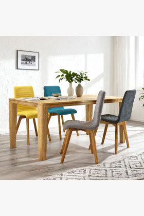 Čalouněné židle Arosa Eichenfüße und Esstisch Eiche York