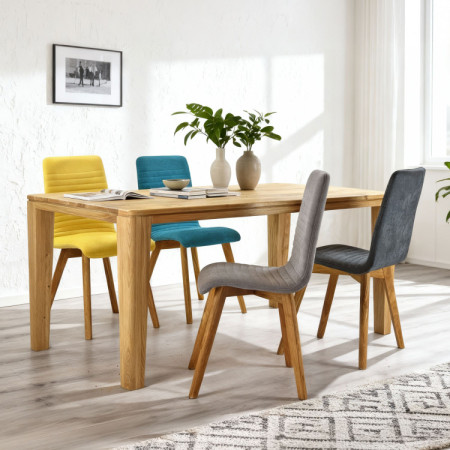 Čalouněné židle Arosa Eichenfüße und Esstisch Eiche York
