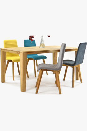 Čalouněné židle Arosa Eichenfüße und Esstisch Eiche York 2