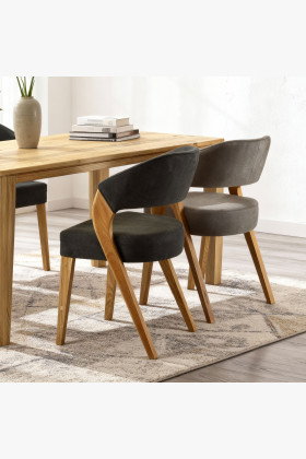 Luxuriöser Esszimmerstuhl Almondo aus Eiche inklusive Eichenholz-Tisch York für 4 - 8 Personen 2