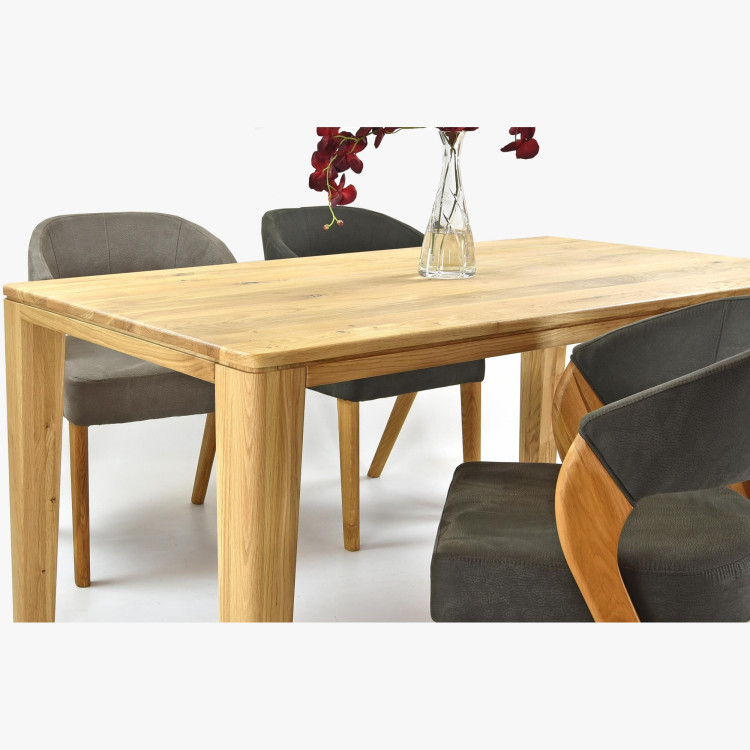 Luxuriöser Esszimmerstuhl Almondo aus Eiche inklusive Eichenholz-Tisch York für 4 - 8 Personen