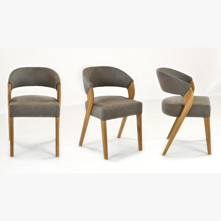 Luxuriöser Esszimmerstuhl Almondo aus Eiche inklusive Eichenholz-Tisch York für 4 - 8 Personen