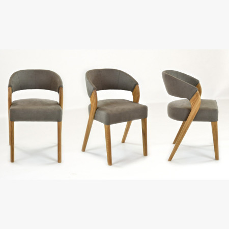 Luxuriöser Esszimmerstuhl Almondo aus Eiche inklusive Eichenholz-Tisch York für 4 - 8 Personen