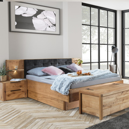 Poste aus massiver Eiche mit Stauraum, Texas 180 cm