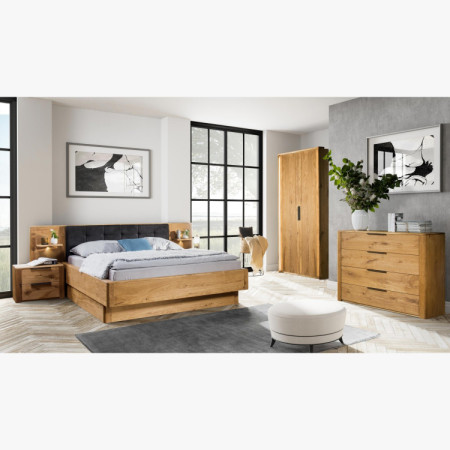 Poste aus massiver Eiche mit Stauraum, Texas 180 cm