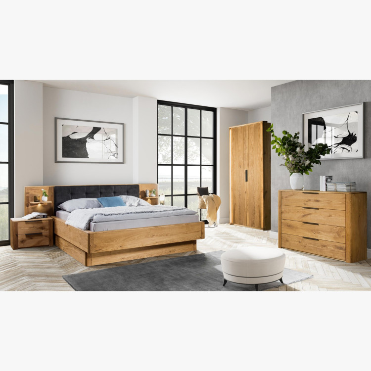 Poste aus massivem Eichenholz mit Stauraum, Texas 160 cm