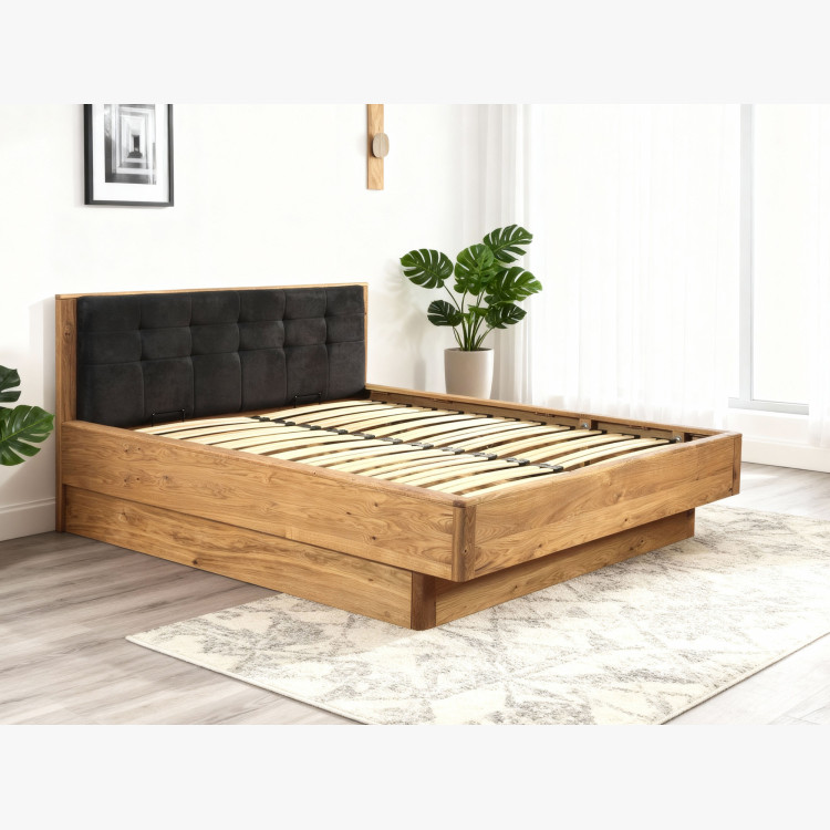 Poste aus massivem Eichenholz mit Stauraum, Texas 160 cm