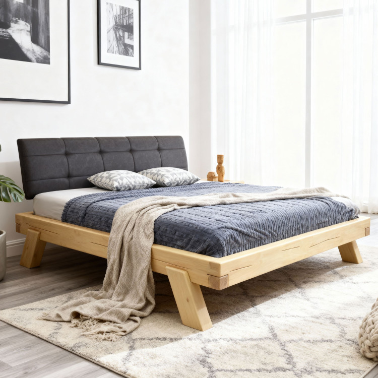 Postel aus massivem Buchenholz Anes 180x200 cm natur geölt