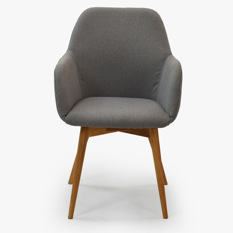 Rozklappbarer runder Esstisch aus massivem Eichenholz und Stühle