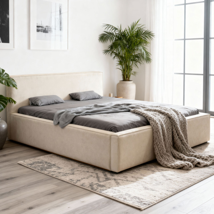 Manželská Stoffbett in Beige, Vierka 180 x 200 cm