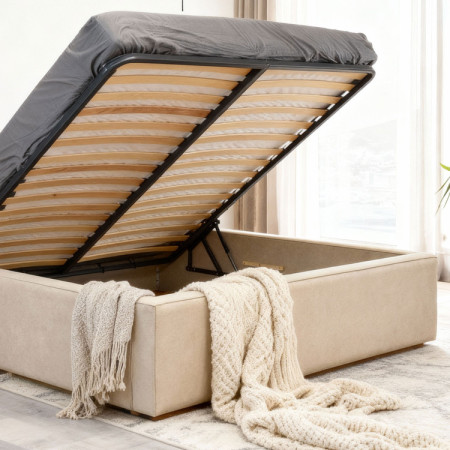 Manželská Stoffbett in Beige, Vierka 180 x 200 cm