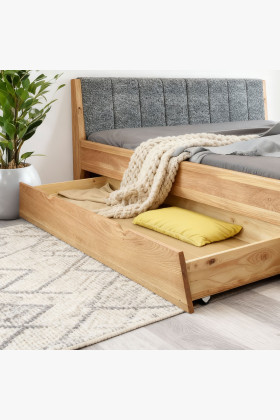 Stauraumschublade unter Bett Eiche mit Rollen 198x70 cm