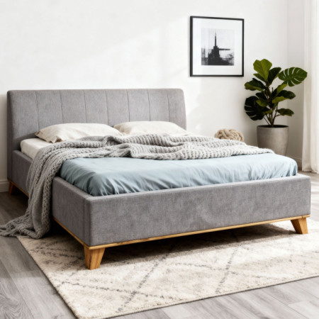 Manchettbett auf Füßen mit Stauraum 180 x 200 cm