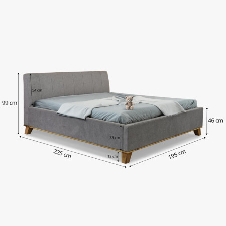 Manchettbett auf Füßen mit Stauraum 180 x 200 cm