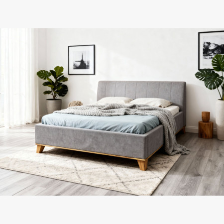 Manchettbett auf Füßen mit Stauraum 180 x 200 cm