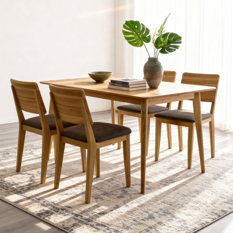 Sitzgruppe Tisch 120 x 80 cm und 4 Stühle für das Esszimmer