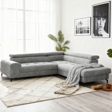 Rücksitzgarnitur mit Schlaf- und Stauraumfunktion - Rechts, Platinfarbe