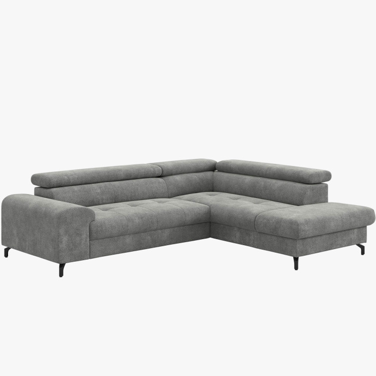 Rücksitzgarnitur mit Schlaf- und Stauraumfunktion - Rechts, Platinfarbe